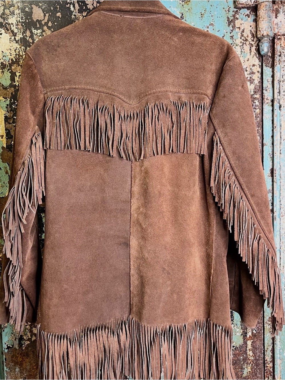 Women's Brown Suede Fringe Leather Jacket - Classic - Picture 2 of 5